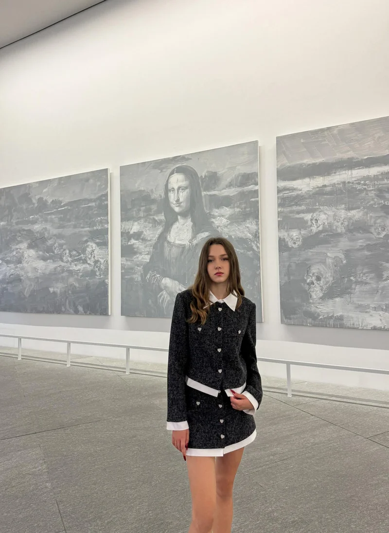 Lichi Mini skirt with heart-shaped buttons