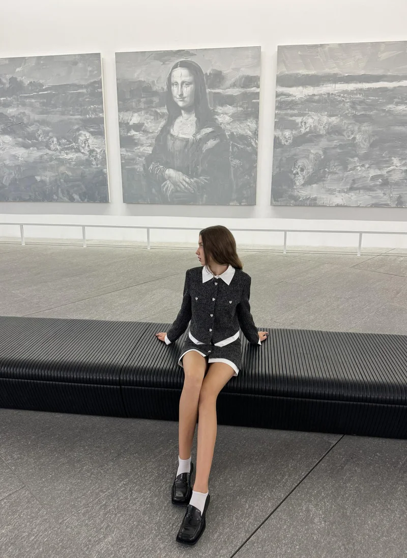 Lichi Mini skirt with heart-shaped buttons