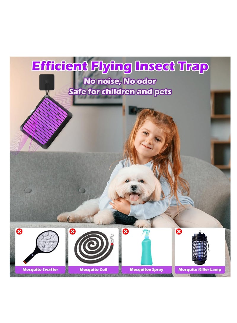 KASTWAVE Effective LED Fly Trap Indoor, Flying Insect Trap, Bug Catcher and Mosquito Traps Indoor for Fruit Flies, Insects, Moths, Attracts and Traps Flying Insects Indoors Outdoors, Black - Image 3