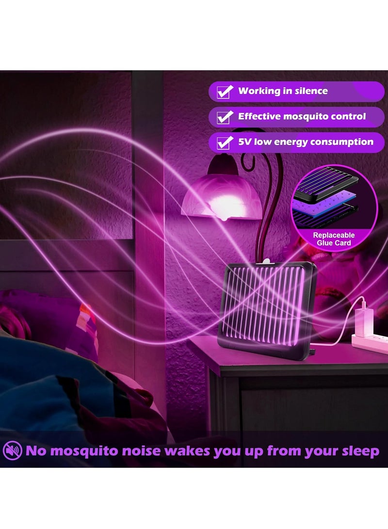 KASTWAVE Effective LED Fly Trap Indoor, Flying Insect Trap, Bug Catcher and Mosquito Traps Indoor for Fruit Flies, Insects, Moths, Attracts and Traps Flying Insects Indoors Outdoors, Black - Image 2