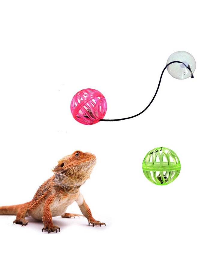 Together-life 6 Pack Bearded Dragon Toy Bell Balls, Reptile Lizard Toy Ball with Suction Cup and Rope for Bearded Dragon, Lizard, Gecko, Small Pet Animals - Image 2