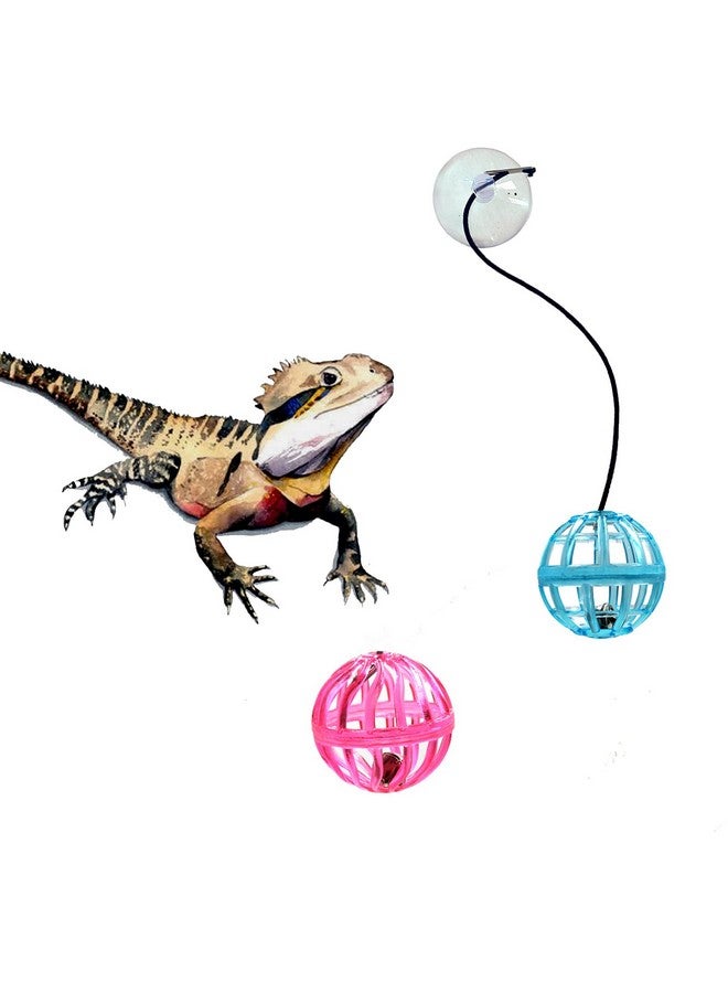 Together-life 6 Pack Bearded Dragon Toy Bell Balls, Reptile Lizard Toy Ball with Suction Cup and Rope for Bearded Dragon, Lizard, Gecko, Small Pet Animals - Image 4