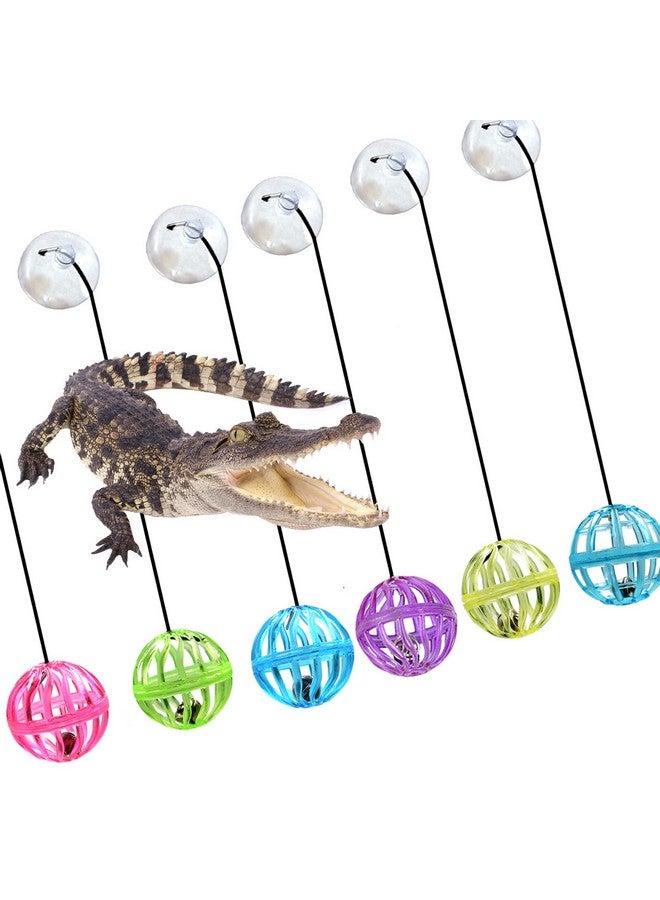 Together-life 6 Pack Bearded Dragon Toy Bell Balls, Reptile Lizard Toy Ball with Suction Cup and Rope for Bearded Dragon, Lizard, Gecko, Small Pet Animals - Image 3