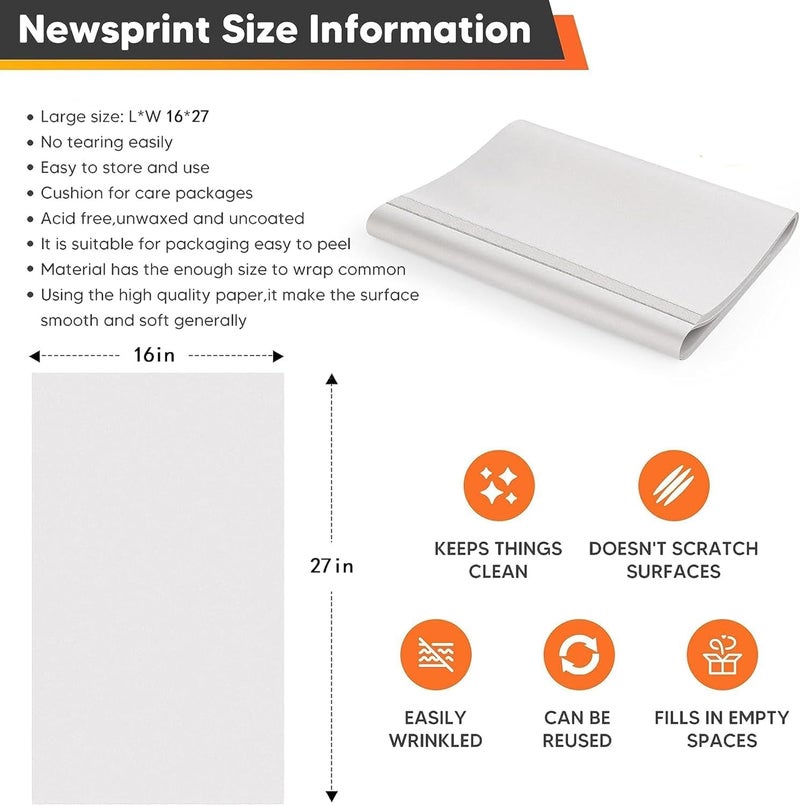 Shinok Packing Paper 68 * 40cm, Wrapping Paper for Moving Shipping, Box Filler, and Protecting Fragile Items 100 Sheets (150 sheets) - Image 2
