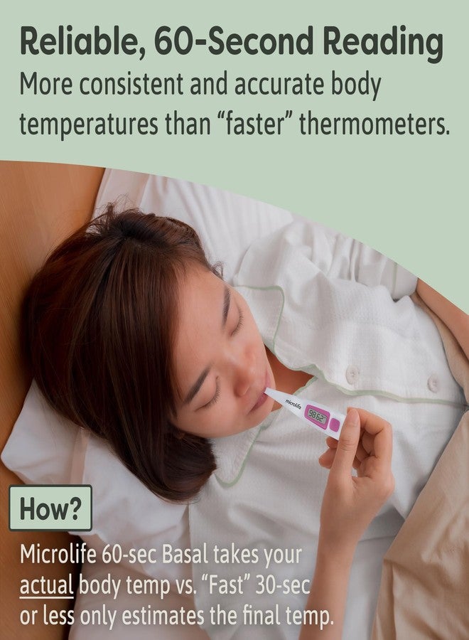 Microlife Digital Basal Thermometer 1/100th Accurate, Fertility Prediction and Ovulation Tracking, Oral or Vaginal BBT, (60-Second Reading), - Image 4