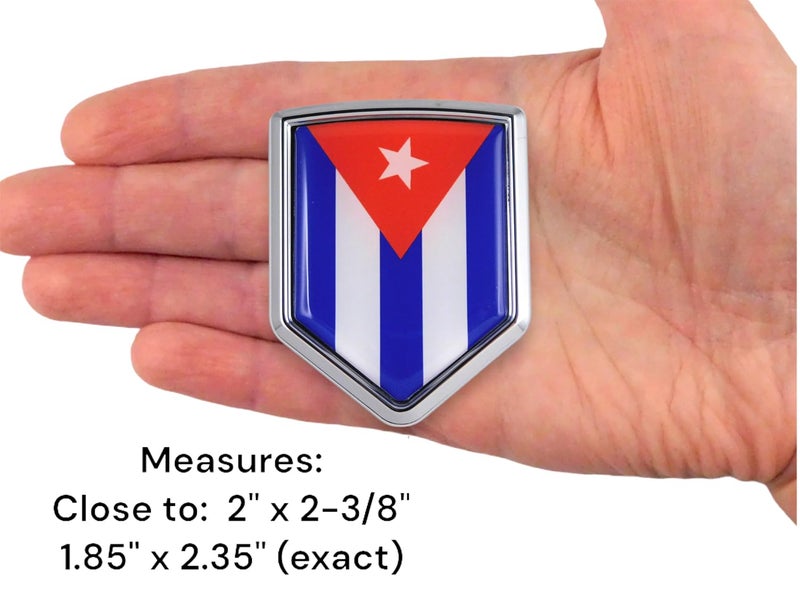 Car Chrome Decals Cuba Cuban Flag Decal Car Chrome Emblem Sticker 3D Decal by Car Chrome Decals Shield Shape - Image 4