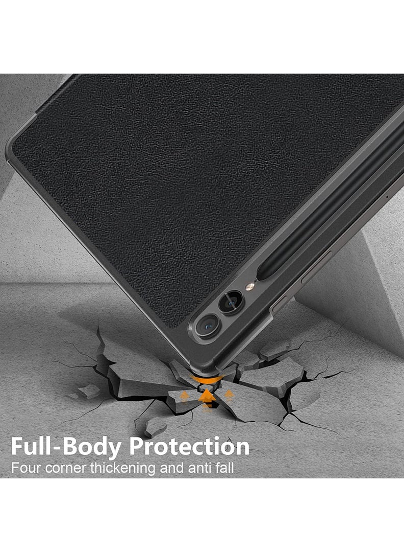 Theodor Protective Flip Case For Samsung Galaxy Tab S9 Plus With Trifold Stand Auto Wake Sleep Shockproof Cover Butter white - Image 4