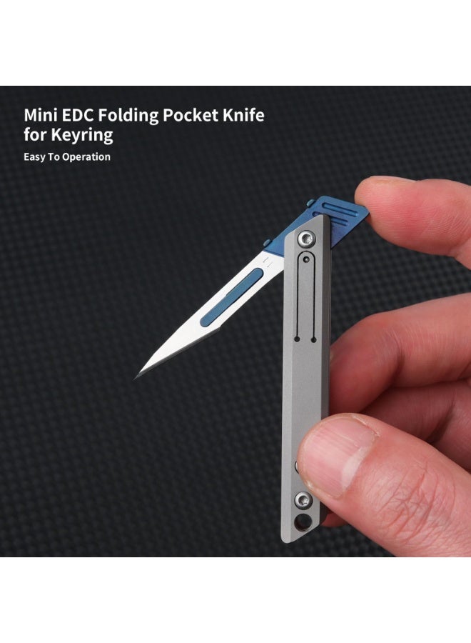 SYOSI Folding Scalpel Knife with 10 11 Carbon Steel Blades, Titanium Pocket Utility Cutter - Image 5