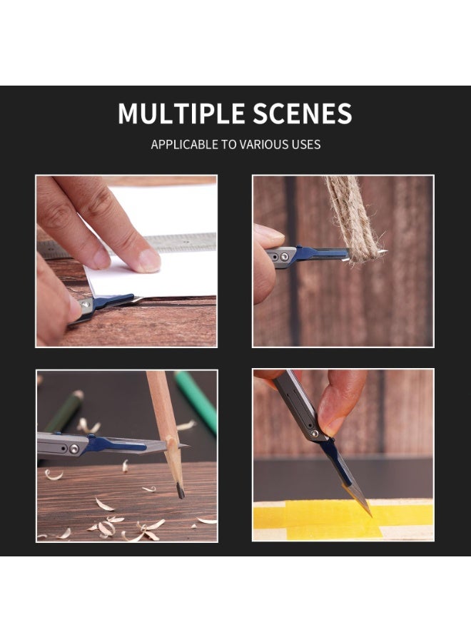 SYOSI Folding Scalpel Knife with 10 11 Carbon Steel Blades, Titanium Pocket Utility Cutter - Image 3