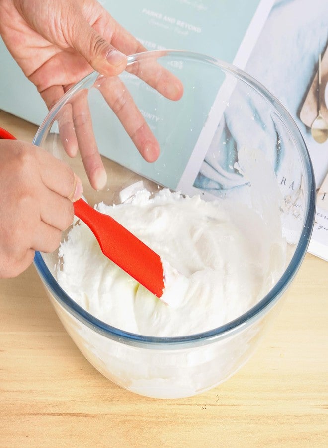 سومرشا ملاعق سيليكون من سوميرشا، قطعتان، مقاومة للحرارة، ملاعق للبرطمانات، ملاعق للكيك والكريمة والزبدة بمقبض طويل، غير لاصقة، مناسبة للمطبخ والخبز والطبخ والحرف اليدوية، أداة للتقليب والخلط والكشط (أحمر، أسود) - Image 4