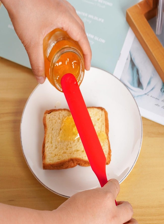 سومرشا ملاعق سيليكون من سوميرشا، قطعتان، مقاومة للحرارة، ملاعق للبرطمانات، ملاعق للكيك والكريمة والزبدة بمقبض طويل، غير لاصقة، مناسبة للمطبخ والخبز والطبخ والحرف اليدوية، أداة للتقليب والخلط والكشط (أحمر، أسود) - Image 5