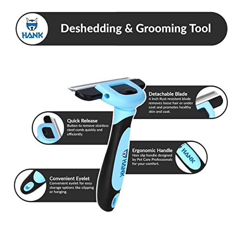 HANK Deshedding Brush for Dogs - New 6mm Blade - Dog Brush for Short Medium Long Hair - Cat Brush - Pet Grooming Brush - Effectively Reduce Shedding (Deshedding Brush - L) - Image 5