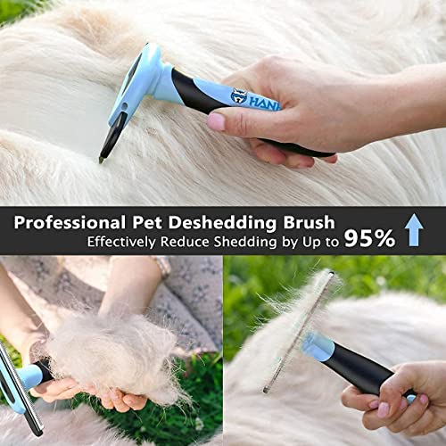 HANK Deshedding Brush for Dogs - New 6mm Blade - Dog Brush for Short Medium Long Hair - Cat Brush - Pet Grooming Brush - Effectively Reduce Shedding (Deshedding Brush - L) - Image 4