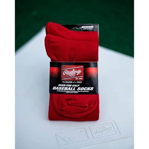Rawlings Baseball/Softball Socks | 2 Pair | Large | Dark Green - Image 5
