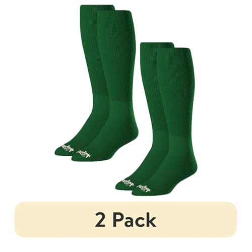 Rawlings Baseball/Softball Socks | 2 Pair | Large | Dark Green - Image 2