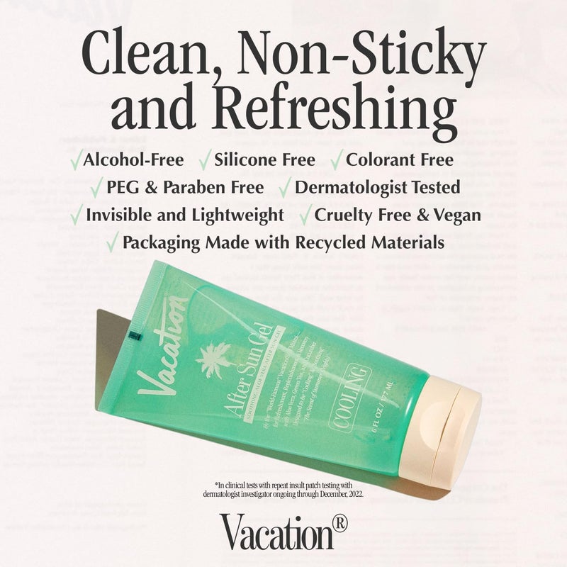 VACATION After Sun Gel & Air Freshener Bundle, Soothing Aloe Vera for Sunburn Relief, Hydrating & Cooling, Non-Sticky Aftersun Care, Alcohol Free, 6 Fl. Oz. - Image 4