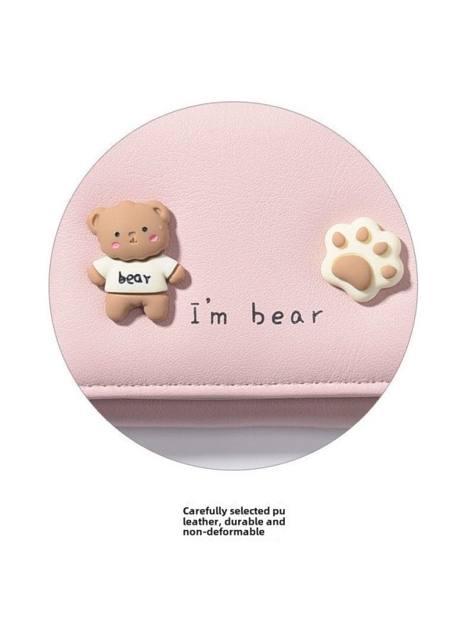 Generic - Korean Style Wen's Wallet Short Girl's Simple Student Multi-card Hand Bag Wallet Coin Purse Wholesale-Color:Brown Bear-blue - Image 1