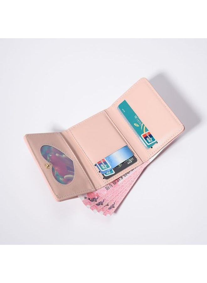 Generic - Korean Style Wen's Wallet Short Girl's Simple Student Multi-card Hand Bag Wallet Coin Purse Wholesale-Color:Brown Bear-blue - Image 1