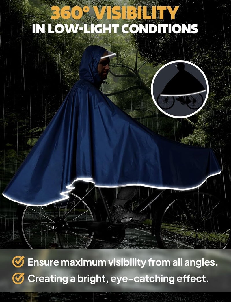 Anyoo Waterproof Rain Poncho Bike Bicycle Rain Capes Lightweight Compact Reusable for Adults - Image 5