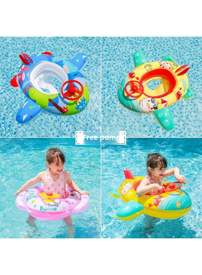 general Ins Mermaid Children's Seat Swimming Ring Cute Baby Inflatable Thickened Children's Swimming Ring-Inflated Inner Diameter:Blue Mermaid Shell And Cotton Pants With Bottom Handle And Seat Ring 【18- 20 - Image 4