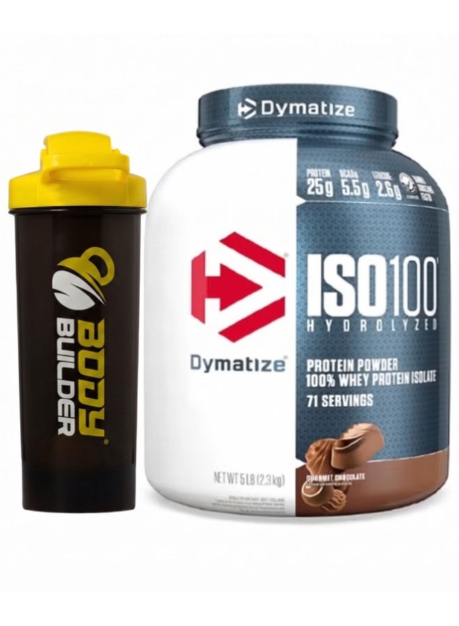 ديماتيز هزاز بروتين واي معزول Iso 100 لبناء العضلات، 25 جرام من البروتين، 5.5 جرام من BCAAs بنكهة الشوكولاتة الفاخرة، 5 رطل - Image 1