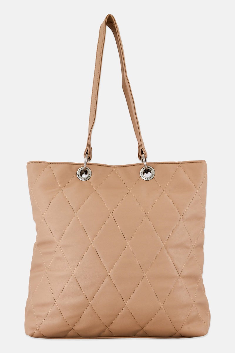French Connection Women Orel Quilted Slim Tote Bag, Oak Milk - Image 2