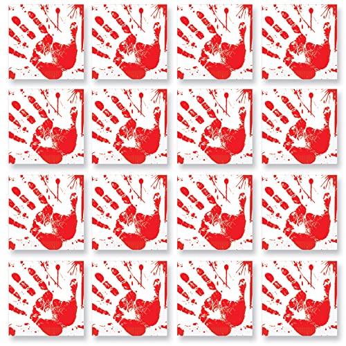 Beistle Bloody Handprints Luncheon Napkins, One Size, Red/White - Image 1
