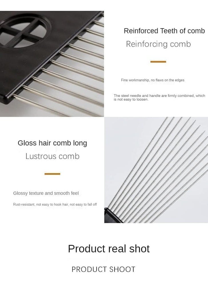 Metal Hair Styling Comb for Detangling and Styling Hair Suitable for Wigs, Braids and Natural Hair African Hair Comb for Men and Women Multicolor - Image 2