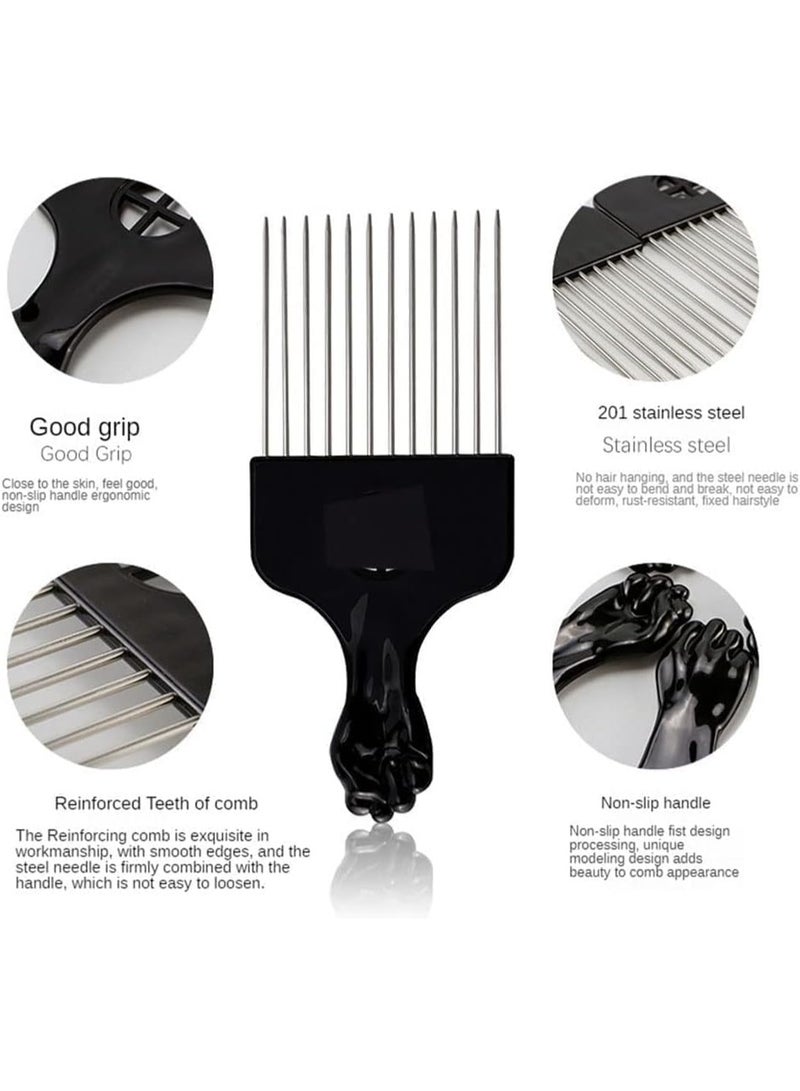 Metal Hair Styling Comb for Detangling and Styling Hair Suitable for Wigs, Braids and Natural Hair African Hair Comb for Men and Women Multicolor - Image 3
