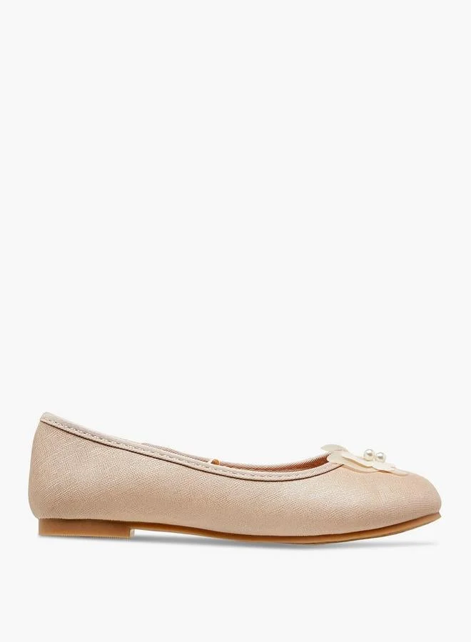 ليتل ميسي Butterfly Accent Slip-On Ballerina Shoes