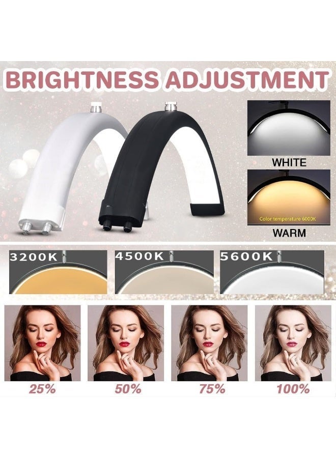 Original LED half-moon design floor lamp with phone holder and remote - curved black - Image 3