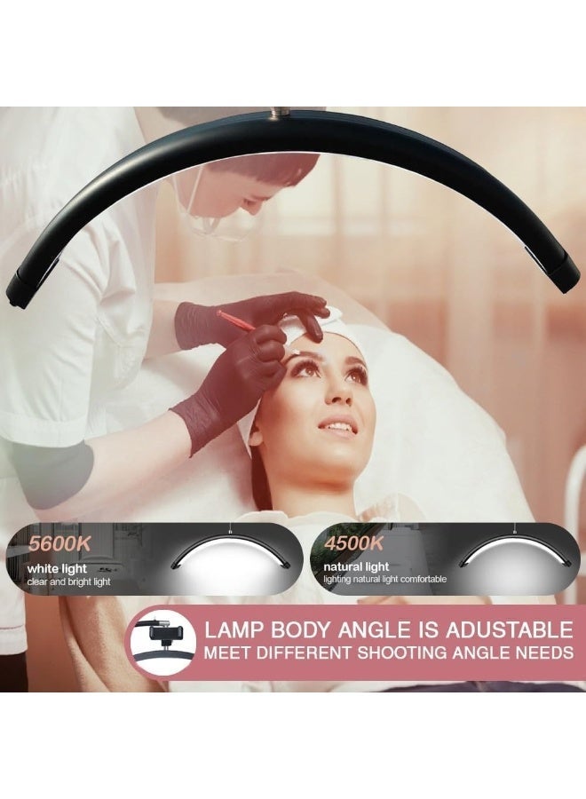 Original LED half-moon design floor lamp with phone holder and remote - curved black - Image 2