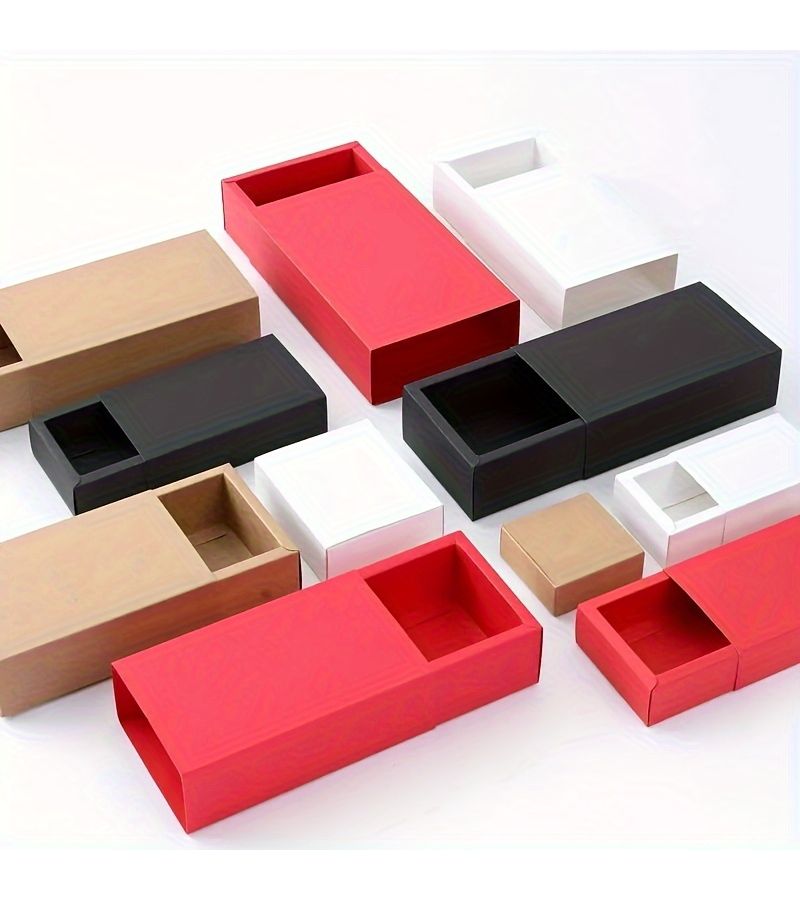 10pcs White Kraft Paper Gift Boxes Folding Universal Packaging for Wedding Candy Socks - Image 1