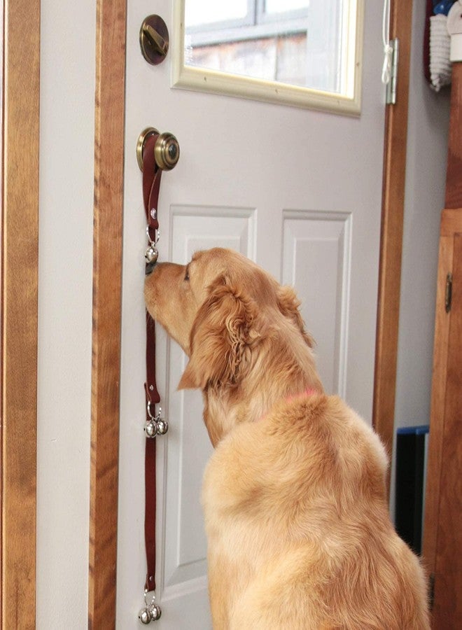 CATHYLIFE Leather Dog Doorbells for Door Knob, Adjustable Brass Potty Training Bells for Puppy to Go Outside, Easy Dog Door Bell for Potty Training - Image 5