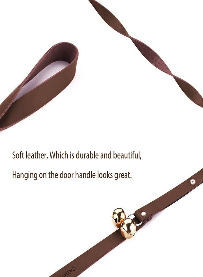 CATHYLIFE Leather Dog Doorbells for Door Knob, Adjustable Brass Potty Training Bells for Puppy to Go Outside, Easy Dog Door Bell for Potty Training - Image 3