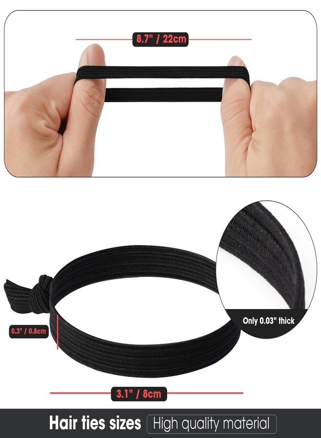 EasYoung 10-Pcs Knotted Wide Hair Ties for Men with Long, Curly, Thick or Dense Hair - Elastic No-Crease Coils for Buns - Image 4