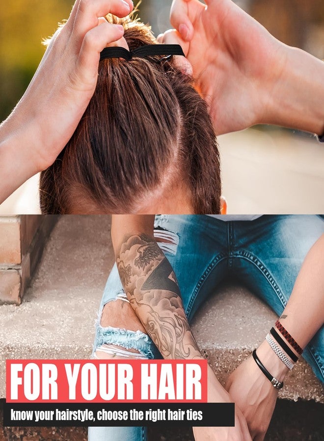 EasYoung 10-Pcs Knotted Wide Hair Ties for Men with Long, Curly, Thick or Dense Hair - Elastic No-Crease Coils for Buns - Image 5