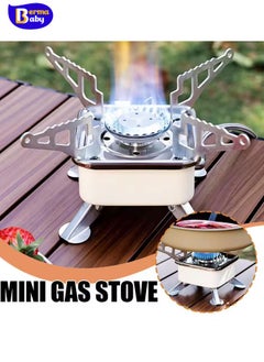 Berma Baby 4500W Windproof Camping Gas Stove, Portable Camping Stove with Piezo Ignition, 1LB Propane Tank Adapter, Butane Adapter for Outdoor Cooking, Picnic, Camping and Hiking  - Image 1
