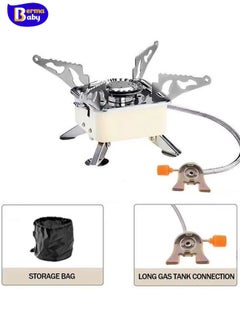 Berma Baby 4500W Windproof Camping Gas Stove, Portable Camping Stove with Piezo Ignition, 1LB Propane Tank Adapter, Butane Adapter for Outdoor Cooking, Picnic, Camping and Hiking  - Image 3