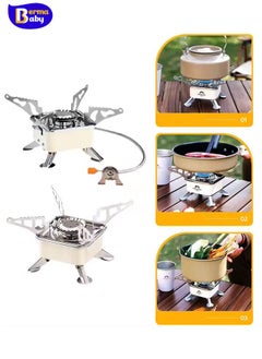 Berma Baby 4500W Windproof Camping Gas Stove, Portable Camping Stove with Piezo Ignition, 1LB Propane Tank Adapter, Butane Adapter for Outdoor Cooking, Picnic, Camping and Hiking  - Image 2
