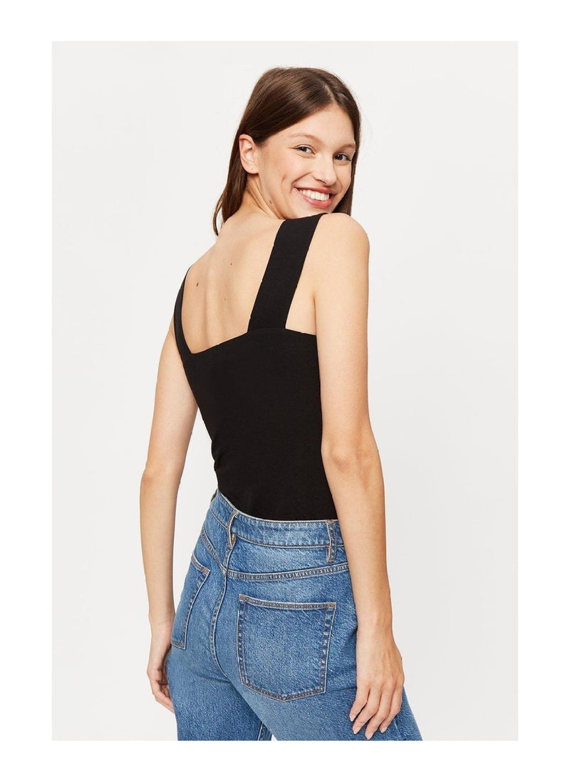 DOROTHY PERKINS - Black Square Neck Vest - Image 1