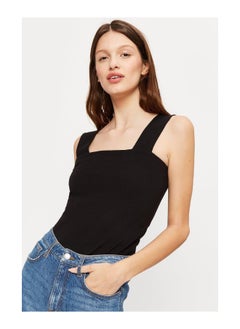 Black Square Neck Vest