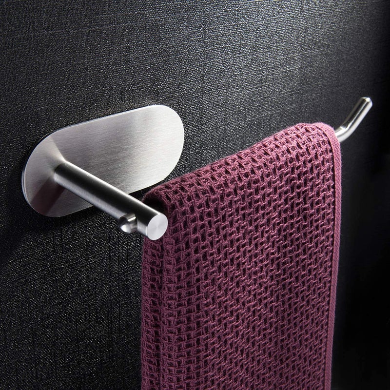 DOCOSS -Self Adhesive Towel Ring Stainless Steel Napkin Towel Hanger for Washbasin Anti Rust Strong Sticker Towel Holder for Bathroom Napkin Holder,Bathroom Accessories (Satin) - Image 1