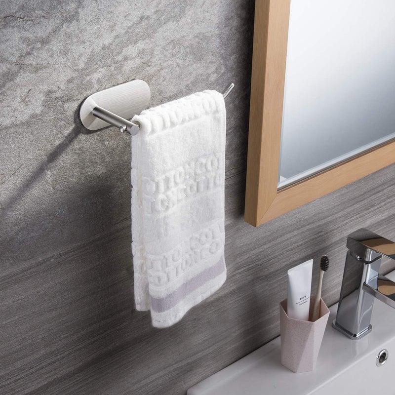 DOCOSS -Self Adhesive Towel Ring Stainless Steel Napkin Towel Hanger for Washbasin Anti Rust Strong Sticker Towel Holder for Bathroom Napkin Holder,Bathroom Accessories (Satin) - Image 5