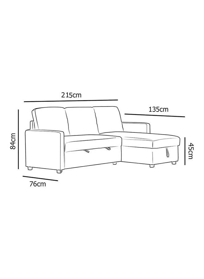 Modern Design Wooden Sofa Bed For Home And Living Room 3 Seater Grey 215X150X75 Cm