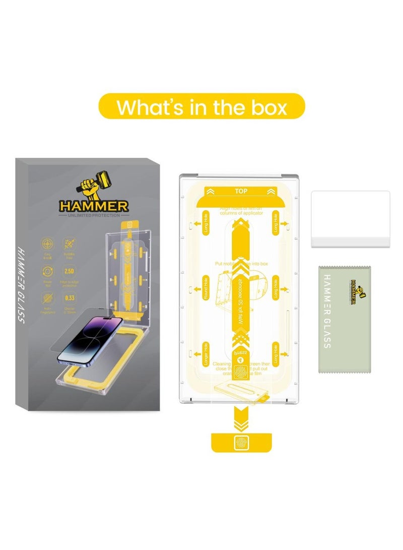 Hammer's tough protection, easy to install and use, made of tempered glass. Self-adhesive, suitable for iPhone 14/13 Pro/13 models. Privacy screen protector. - Image 1