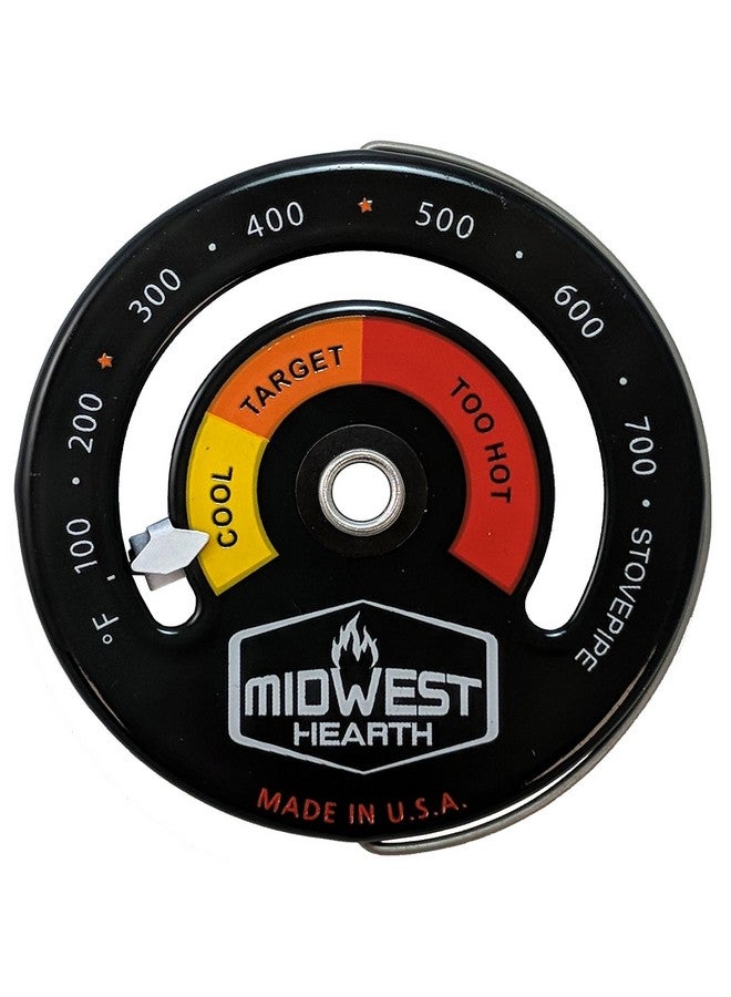 Midwest Hearth Wood Stove Thermometer - Magnetic Chimney Pipe Meter (Made in USA) - Image 1