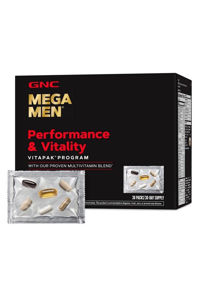 GNC GNC Mega Men Performance and Vitality Vitapak Program, Convenient Complete Nutrition, 5 Products in 1 packet, Circulation, Blood Flow, Prostate Health, Sexual Function, Horny Goat Weed, 30 Packs - Image 1
