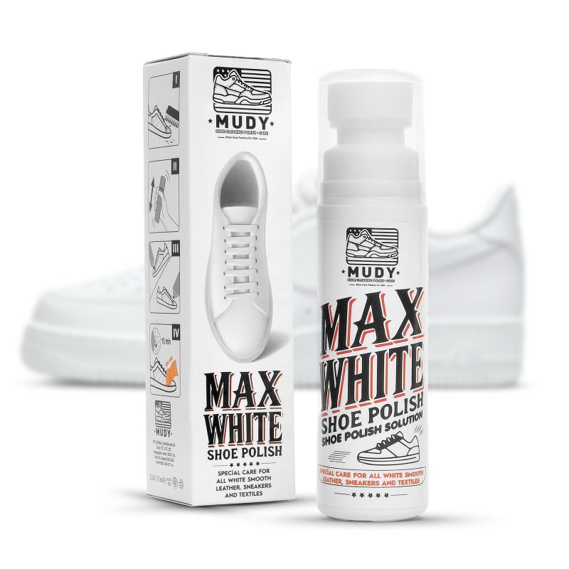 MUDY Max White Shoe Polish for Leather Sneaker and Textiles - Image 1