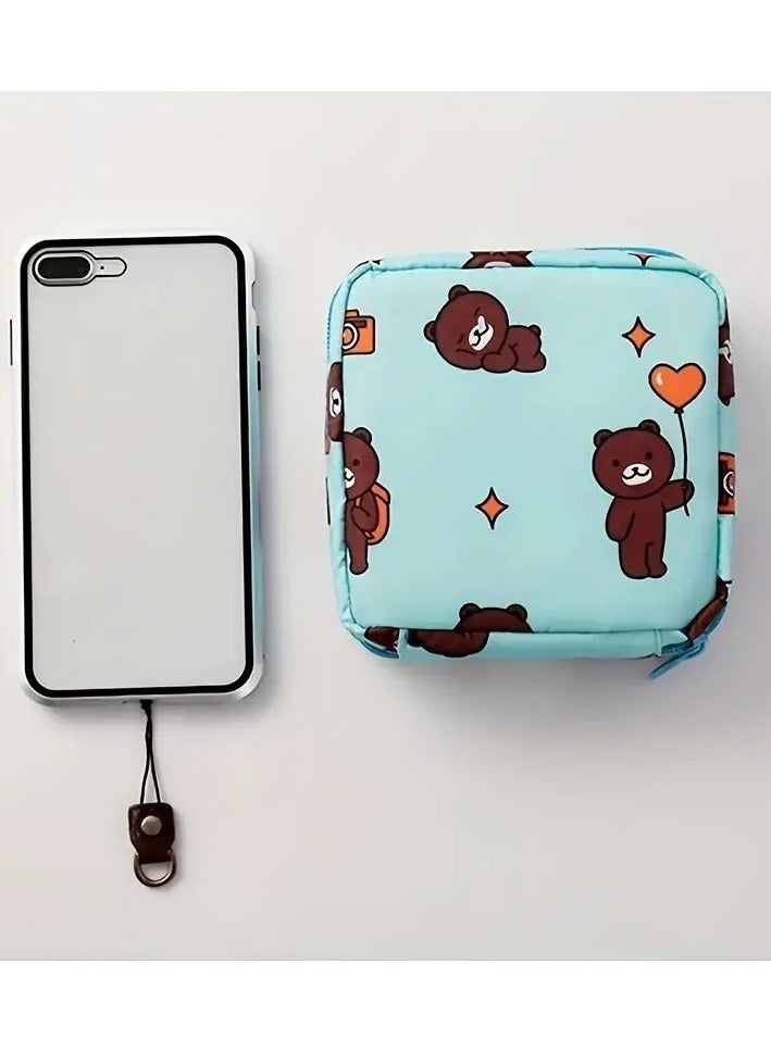 أوريتي حقيبة تخزين محمولة صحية ناوكين وسادة الكرتون مقاوم للماء حقيبة تخزين منديل صحي للفتيات الفترة الفسيولوجية حقيبة منظم سدادات حقيبة صغيرة - Image 3